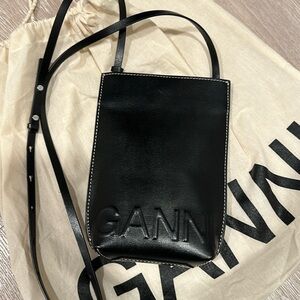Ganni Black Leather Crossbody
